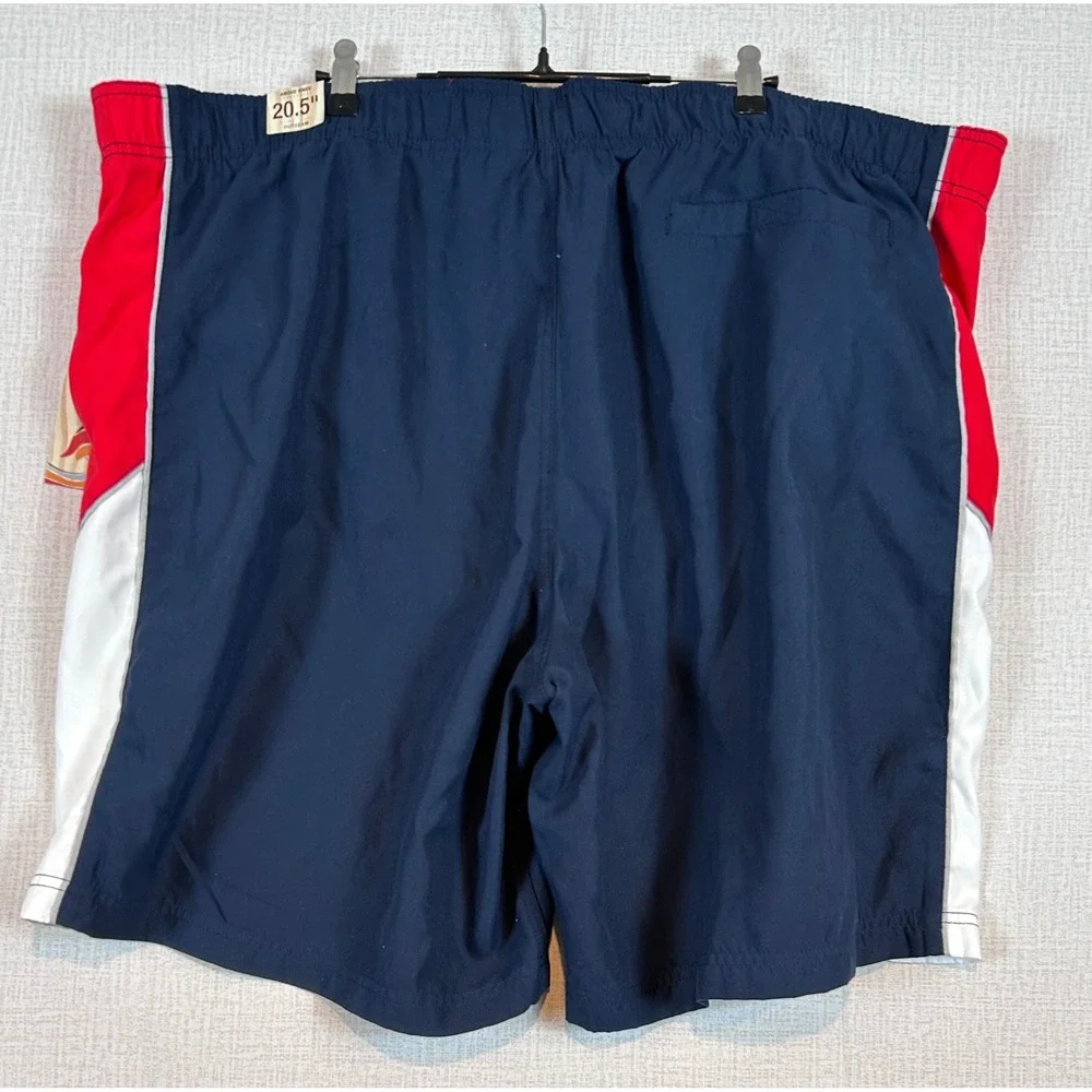 NWT Ocean Pacific Mens 3XL Swim Trunks Dark Navy Red Retro Surf Classic Sunguard